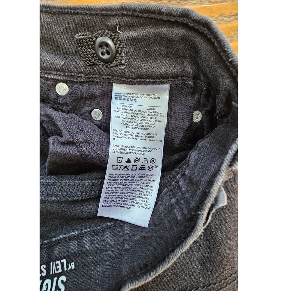 Levis Signature Jeans 26 Black Skinny Jean Levi Strauss Co Adjustable Waist - Picture 6 of 10